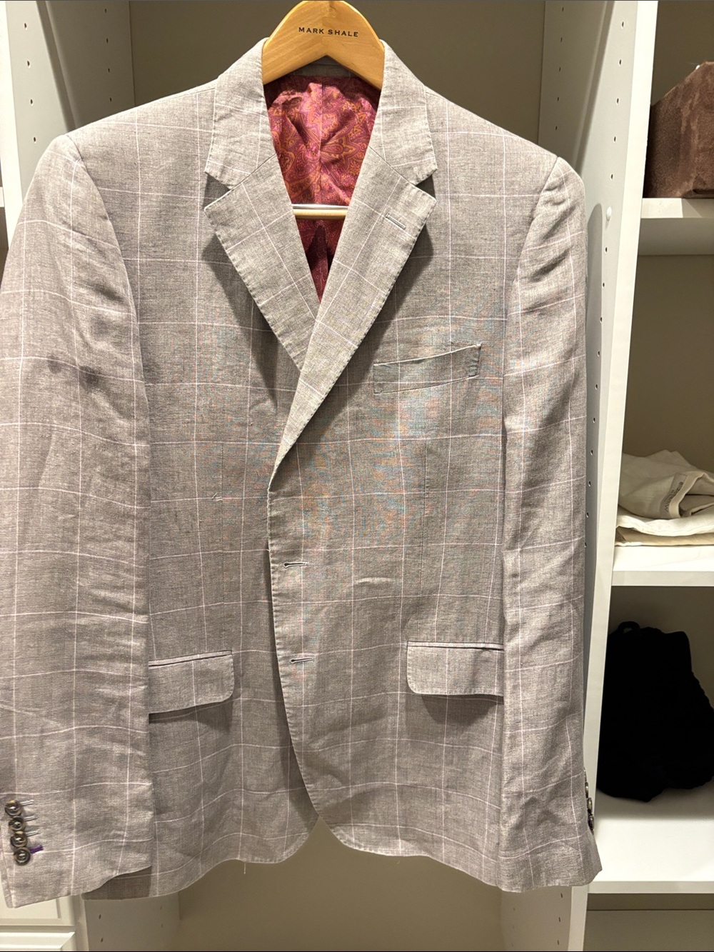 Men's Light Gray Windowpane Sport Coat - Decelic
